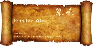 Mittler Alex névjegykártya