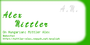 alex mittler business card